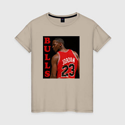 Футболка хлопковая женская Bulls Jordan, цвет: миндальный