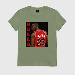 Футболка хлопковая женская Bulls Jordan, цвет: авокадо