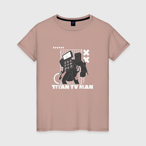 Женская футболка Titan TV Man / Пыльно-розовый – фото 1