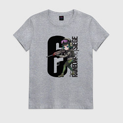 Футболка хлопковая женская Tom Clancys Rainbow Six siege, цвет: меланж