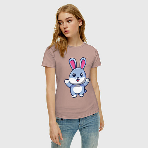 Женская футболка Hello bunny / Пыльно-розовый – фото 3