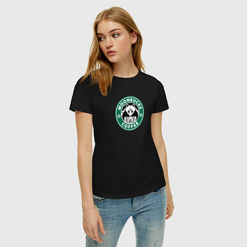Женская футболка Лунное кофе / Черный – фото 3