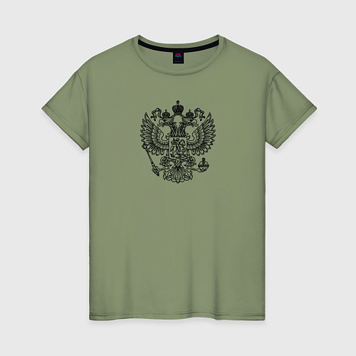 Женская футболка Герб России двухглавый орел / Авокадо – фото 1