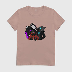 Футболка хлопковая женская Камерамен ТВ мен м Спикермен, цвет: пыльно-розовый