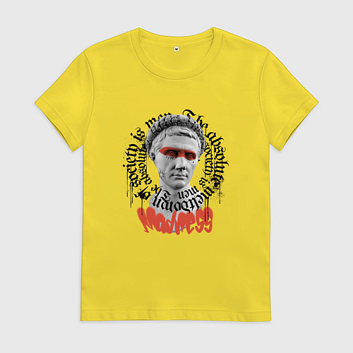 Женская футболка Римский император Калигула с граффики / Желтый – фото 1