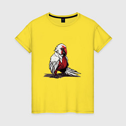 Футболка хлопковая женская Красный попугай, цвет: желтый