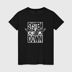 Футболка хлопковая женская System of a Down metal band, цвет: черный