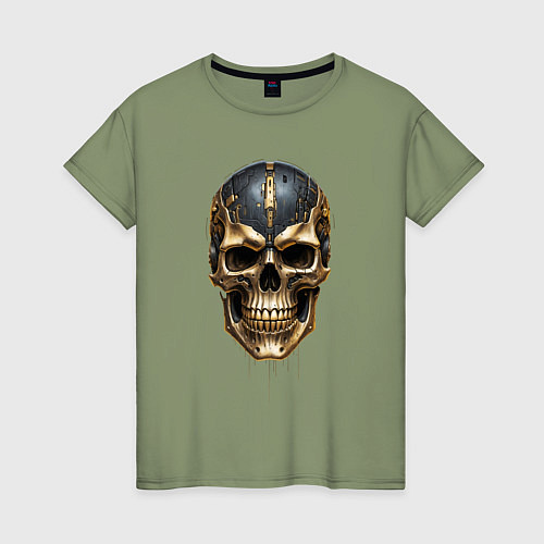 Женская футболка Череп из металла / Авокадо – фото 1