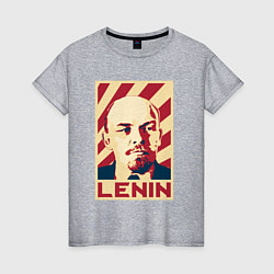 Футболка хлопковая женская Vladimir Lenin, цвет: меланж