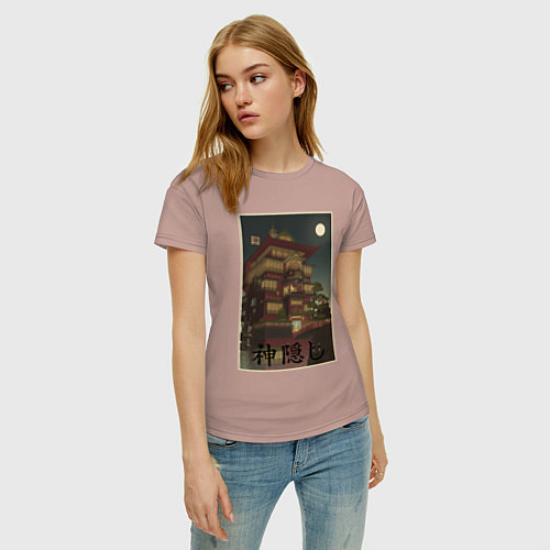 Женская футболка Унесённые призраками - купальни абурая / Пыльно-розовый – фото 3