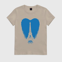 Футболка хлопковая женская Blue Paris, цвет: миндальный