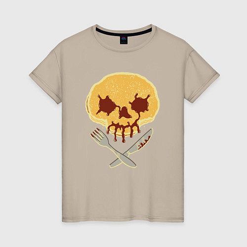 Женская футболка Skull eggs / Миндальный – фото 1