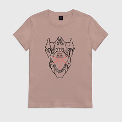 Футболка хлопковая женская Bring Me the Horizon - logo, цвет: пыльно-розовый