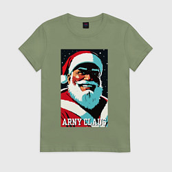 Футболка хлопковая женская Arnold Schwarzenegger - Santa Claus, цвет: авокадо
