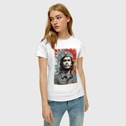 Футболка хлопковая женская Портрет Че Гевара, цвет: белый — фото 2