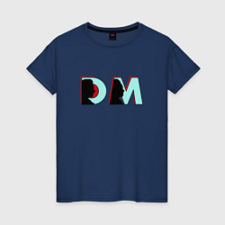 Футболка хлопковая женская Depeche Mode - DM logo, цвет: тёмно-синий