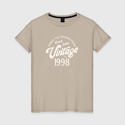 Женская футболка 1998 год - выдержанный до совершенства / Миндальный – фото 1