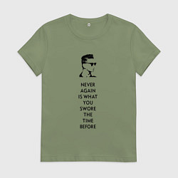 Футболка хлопковая женская Depeche Mode - Never again, цвет: авокадо