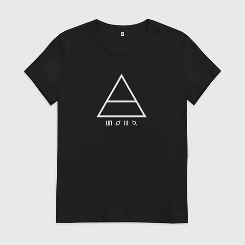 Женская футболка 30 Seconds to mars логотип треугольник / Черный – фото 1