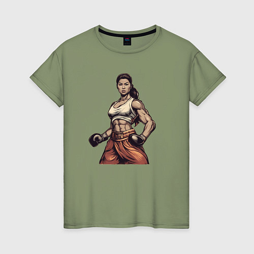 Женская футболка Любовь и кикбоксинг / Авокадо – фото 1