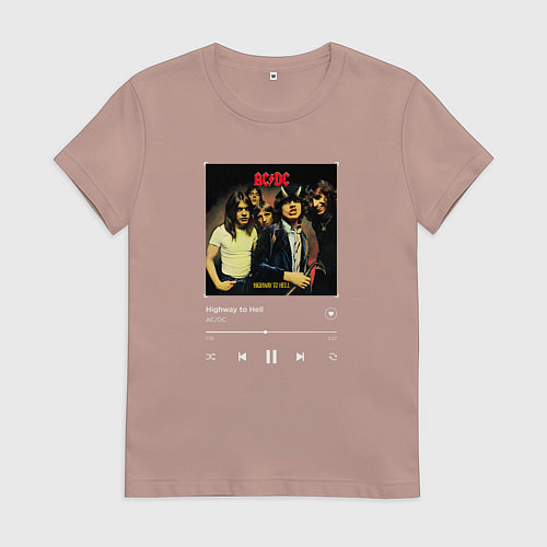 Женская футболка Highway to hell - AC DC / Пыльно-розовый – фото 1