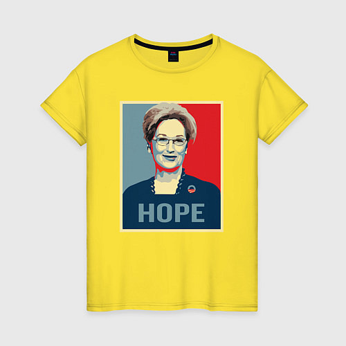 Женская футболка Мерил Стрип надежда / Желтый – фото 1