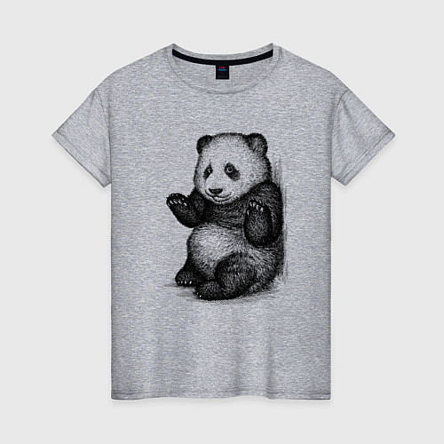 Женская футболка Детеныш панды / Меланж – фото 1