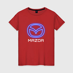 Футболка хлопковая женская Mazda neon, цвет: красный