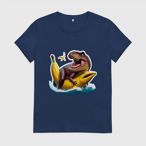 Женская футболка Членозавр Рекс / Тёмно-синий – фото 1
