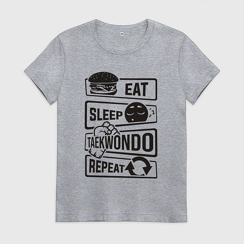 Женская футболка Есть спать тхэквондо / Меланж – фото 1