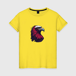 Футболка хлопковая женская Красочный орел, цвет: желтый