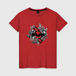Футболка хлопковая женская Depeche Mode - Mute records logo, цвет: красный