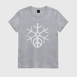 Футболка хлопковая женская Peace snow, цвет: меланж