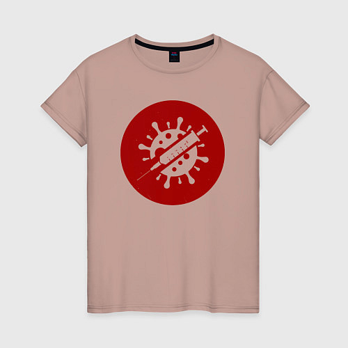 Женская футболка Против вируса / Пыльно-розовый – фото 1