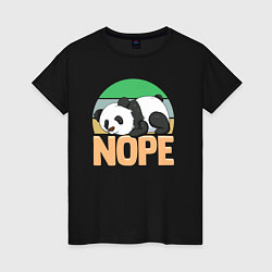 Футболка хлопковая женская Panda nope, цвет: черный