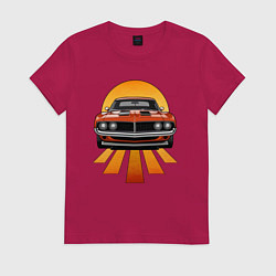 Женская футболка Красный американский маслкар