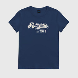 Футболка хлопковая женская Authentic 1979, цвет: тёмно-синий