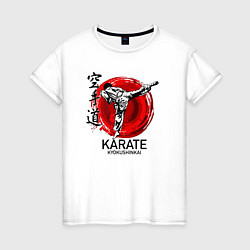 Футболка хлопковая женская Karate Kyokushinkai, цвет: белый