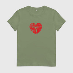 Футболка хлопковая женская Le sserafim k-girls, цвет: авокадо