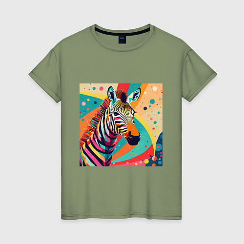 Женская футболка Неправильная зебра / Авокадо – фото 1