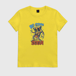 Футболка хлопковая женская Холодная газировка, цвет: желтый