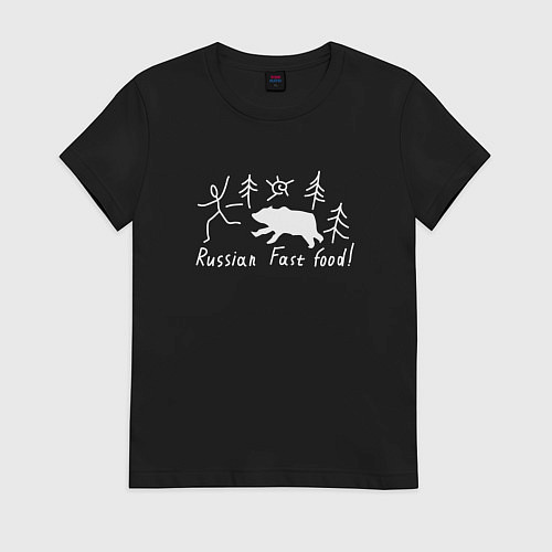 Женская футболка Русский фастфуд / Черный – фото 1