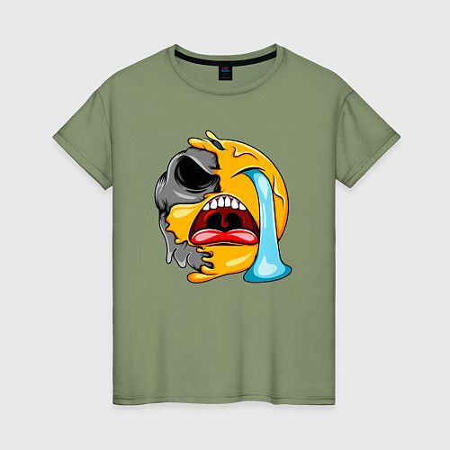 Женская футболка Плачущий смайл / Авокадо – фото 1