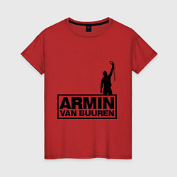 Футболка хлопковая женская Armin van buuren, цвет: красный