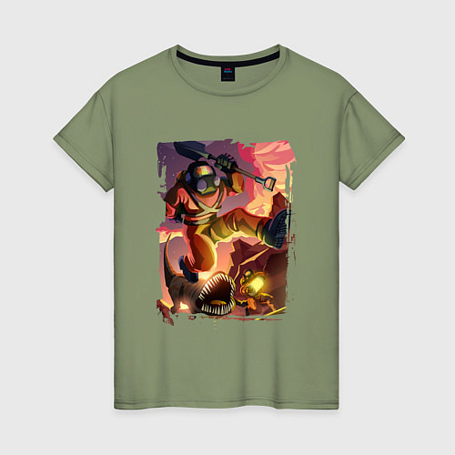 Женская футболка Lethal Сompany: Running Fugu / Авокадо – фото 1