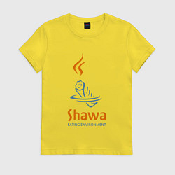 Футболка хлопковая женская Shawa eating environment, цвет: желтый