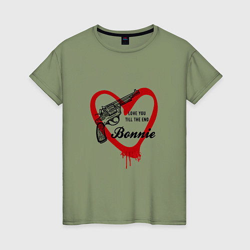 Женская футболка Бонни сердце и пистолет / Авокадо – фото 1