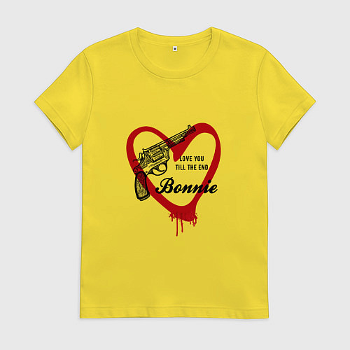 Женская футболка Бонни сердце и пистолет / Желтый – фото 1