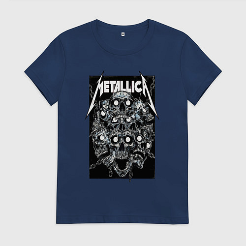 Женская футболка Metallica - skulls / Тёмно-синий – фото 1