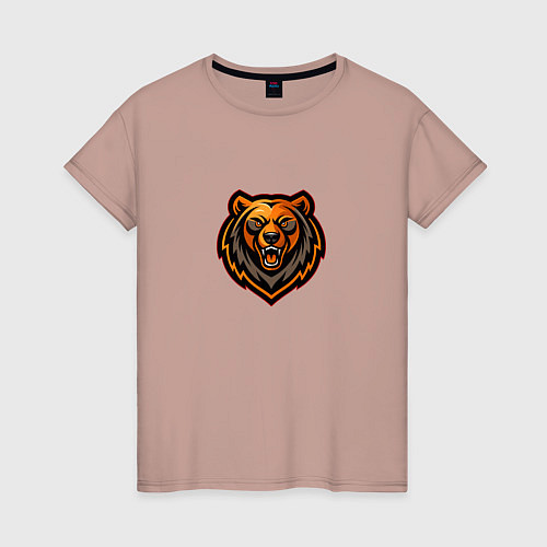 Женская футболка Векторный медведь / Пыльно-розовый – фото 1